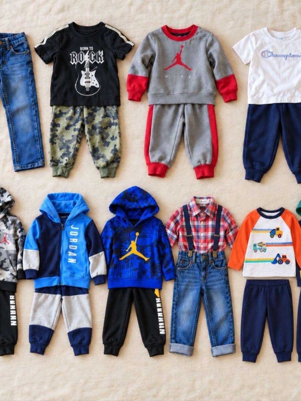 Boys 2T 24M Jordan Champion OshKosh Clothing Bundle 19 Pc
